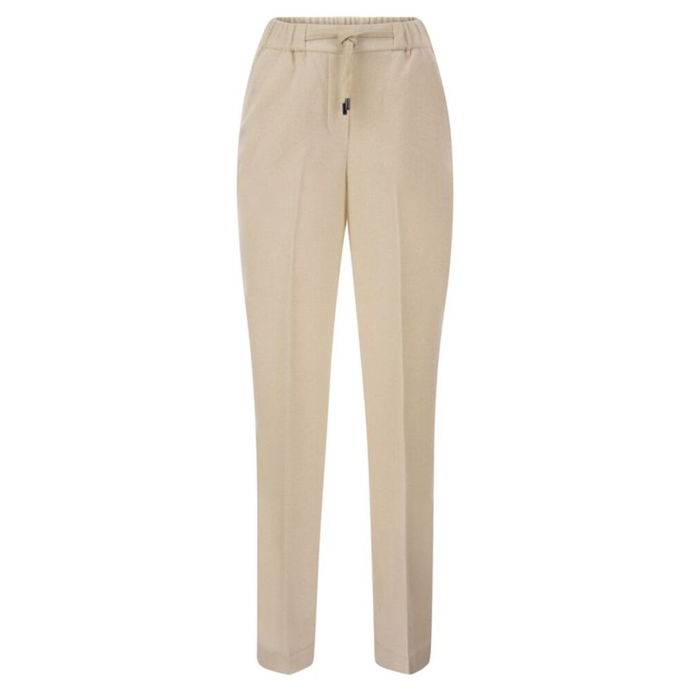 Peserico Women Tailored Virgin Wool, Cashmere And Metallic Fibre Jogger Trousers